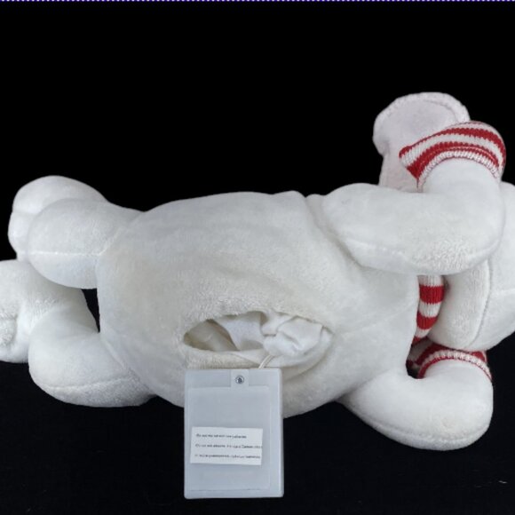 CRACKER BARREL -- Stuffed Dog, Musical, Wearing Ear Flap Hat, Red/White, In-Box - Picture 6 of 9